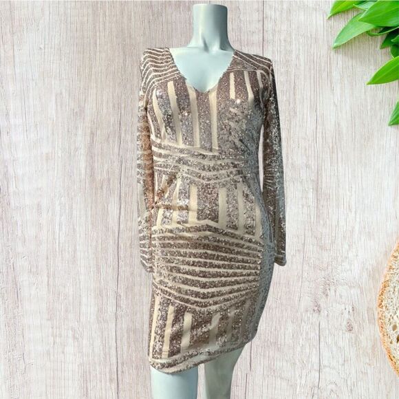 Miss Ord Womens Dress‎ Size S Cocktail Evening Wear Elegant Sequins - Picture 1 of 11